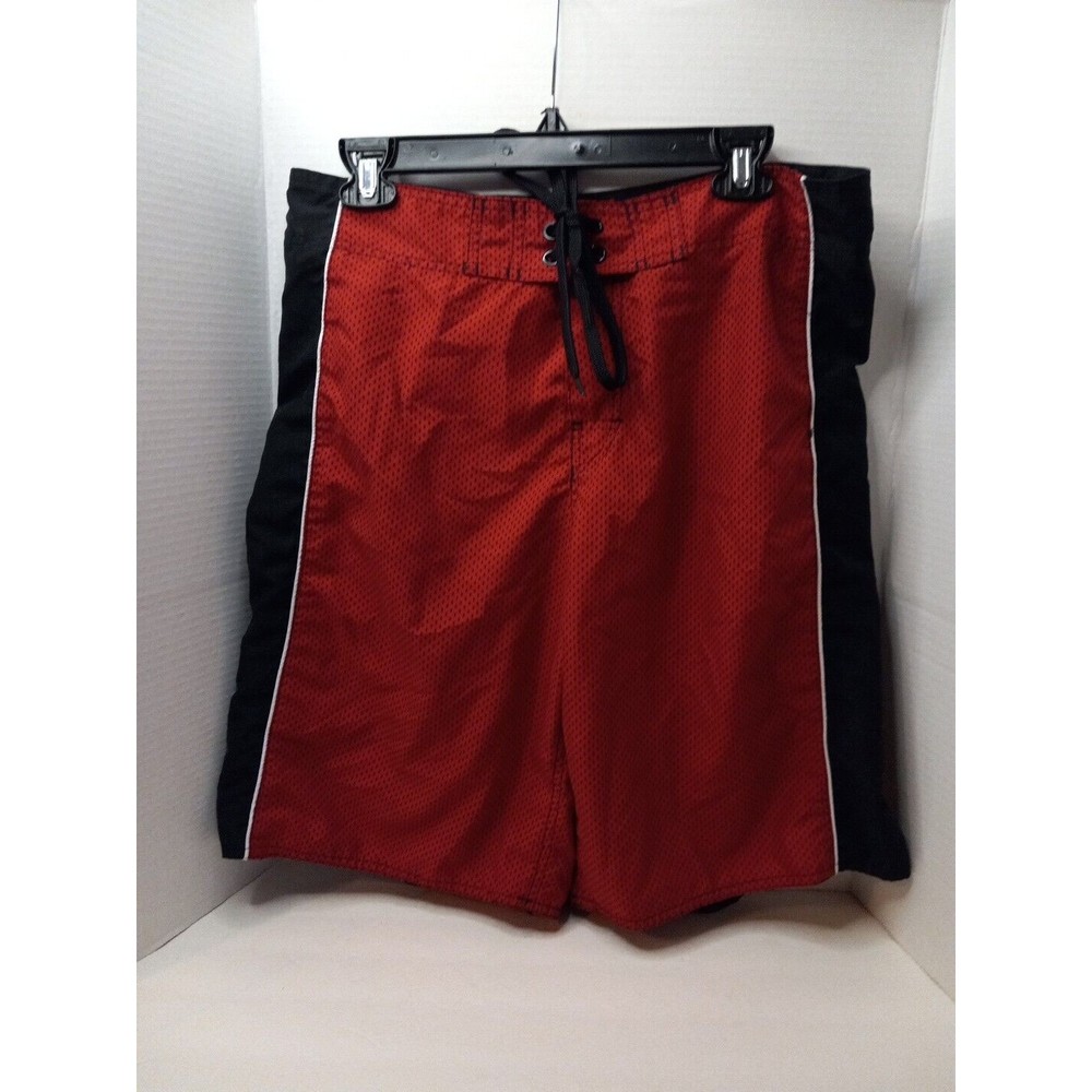 Mission Bay Shorts Mens 34  Board Shorts Red N Black